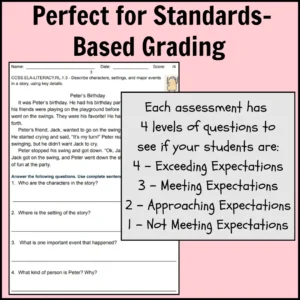 1st Grade Common Core Reading Assessments for Standards-Based Grading Thumbnail
