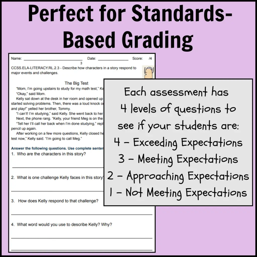 2nd Grade Common Core Reading Assessments for Standards-Based Grading Thumbnail