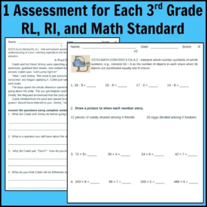 3rd Grade Common Core Reading and Math Assessments for Standards-Based Grading Thumbnail