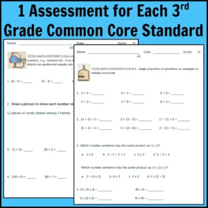 3rd Grade Common Core Math Assessments for Standards-Based Grading Thumbnail
