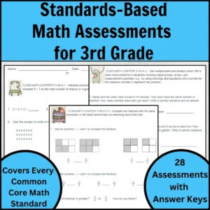 3rd Grade Common Core Math Assessments for Standards-Based Grading Cover