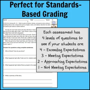 3rd Grade Common Core Reading Assessments for Standards-Based Grading Thumbnail 1