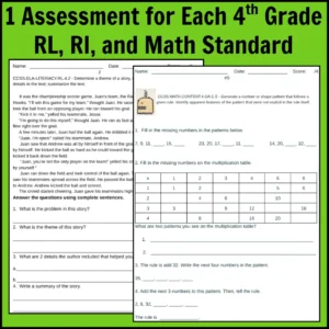 4th Grade Common Core Reading and Math Assessments for Standards-Based Grading Thumbnail