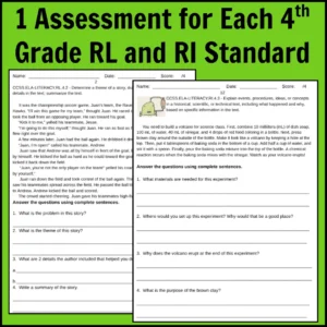 4th Grade Common Core Reading Assessments for Standards-Based Grading Thumbnail
