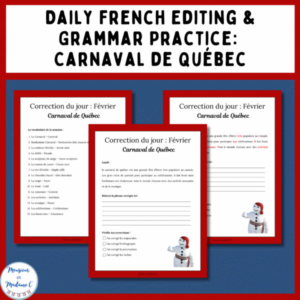 Correction du jour février Carnaval de Québec cover