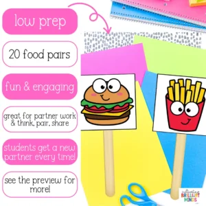 food partner cards to pick partners in a classroom