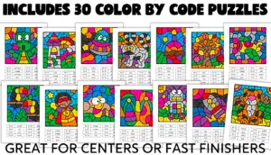 2 digit addition and subtraction color by code