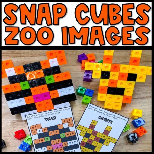 Snap Cube Task Cards Zoo Animals