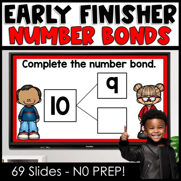 Number Bonds Math Centers 1st Grade No Prep Early Finisher Missing Addends to 10
