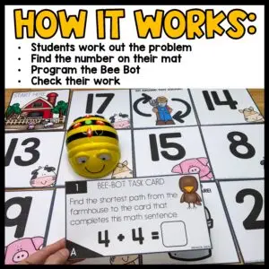 Bee Bot Printables Addition & Subtraction within 20 Games BeeBot Coding Mat