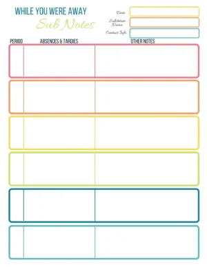 Sub notes colored