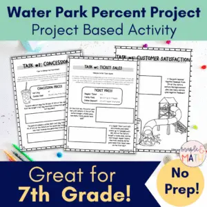 7th grade water park percents math project real-world percent and profit activity