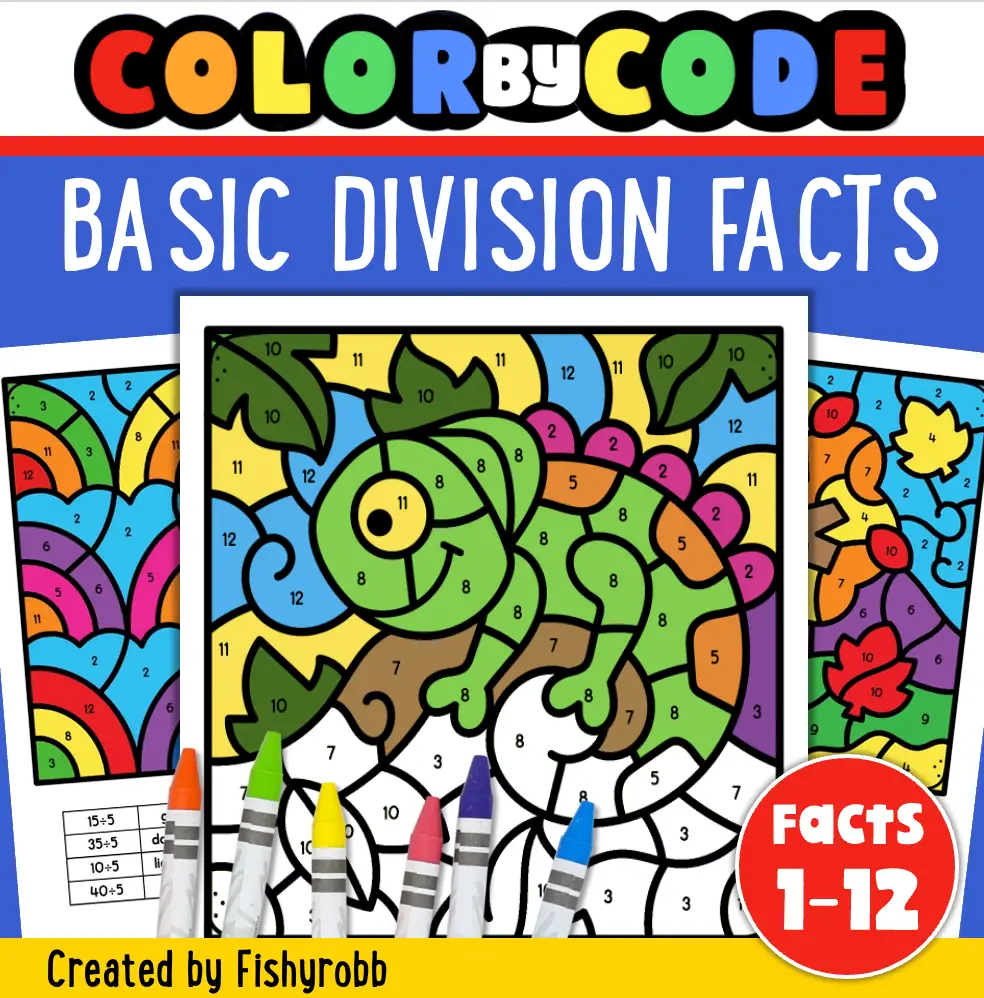 division facts color by code