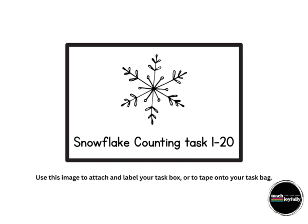 Snowflake Counting Task cards
