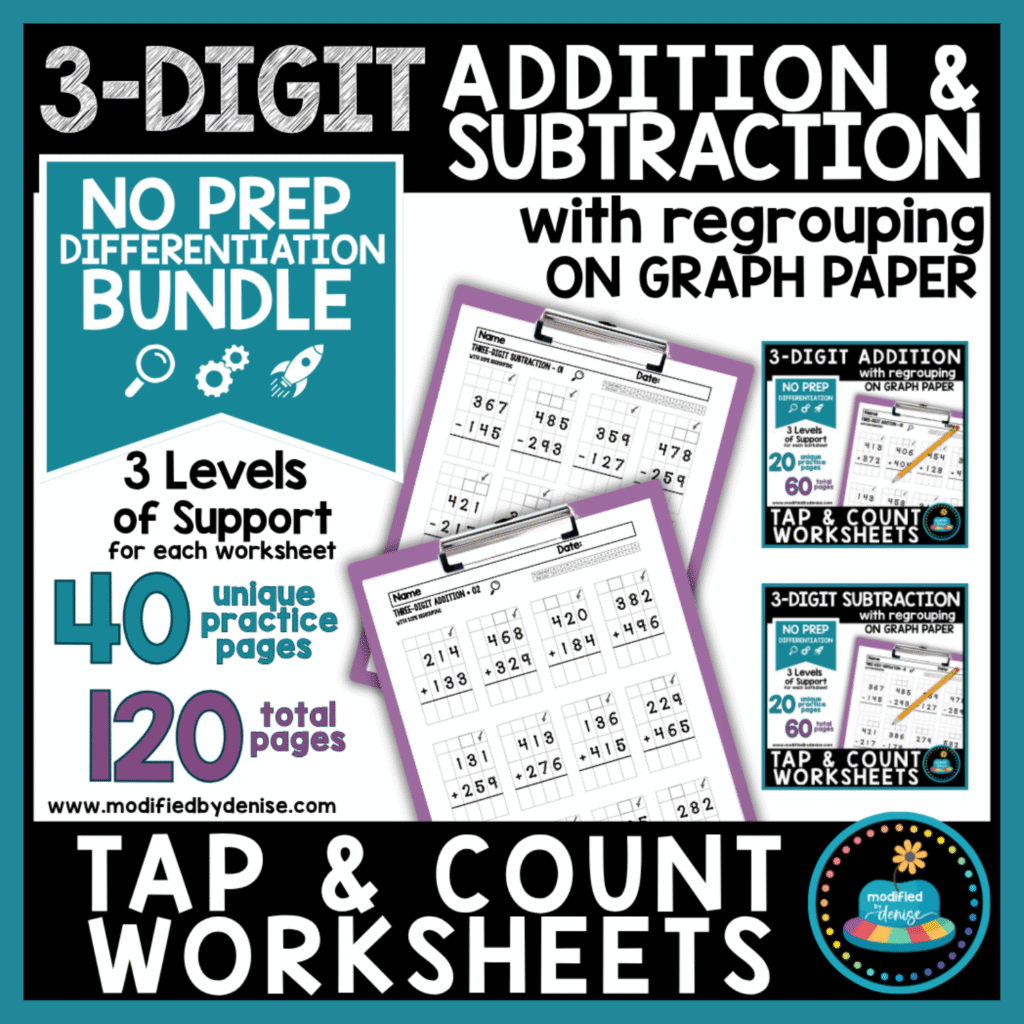 3 Digit Addition & Subtraction with Regrouping BUNDLE