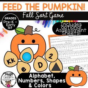 Feed Me Pumpkin Fall Letter, Number, Shape & Color Sort Game Pre-K, K, Grade 1
