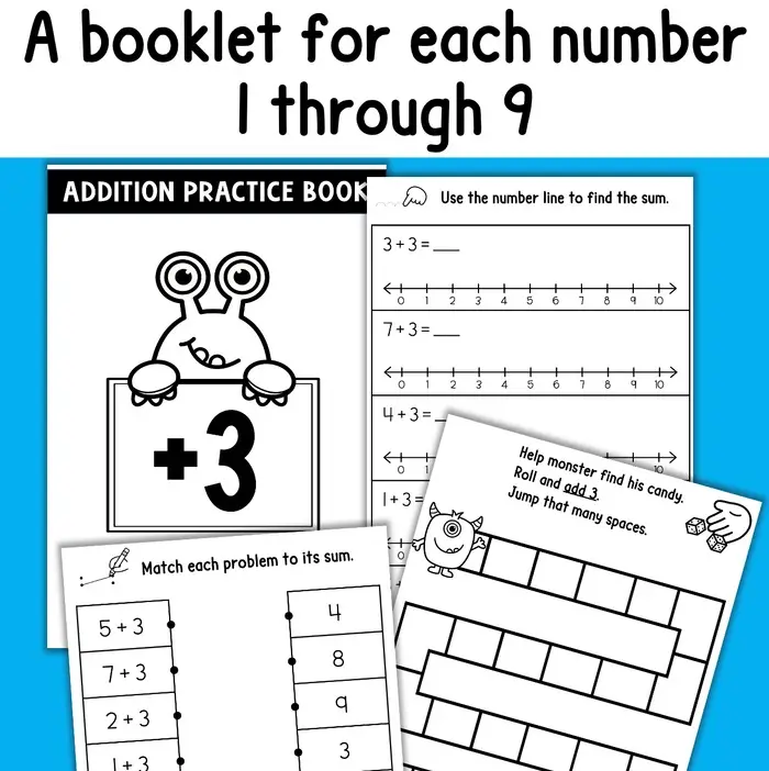 addition facts practice booklets