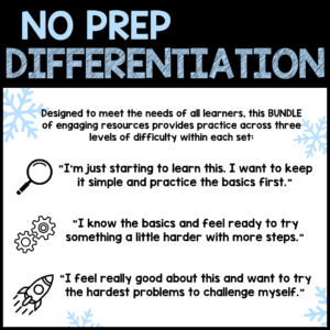 Winter Math Color by Code Differentiated Mini Bundle with Fractions, Decimals, and Percent