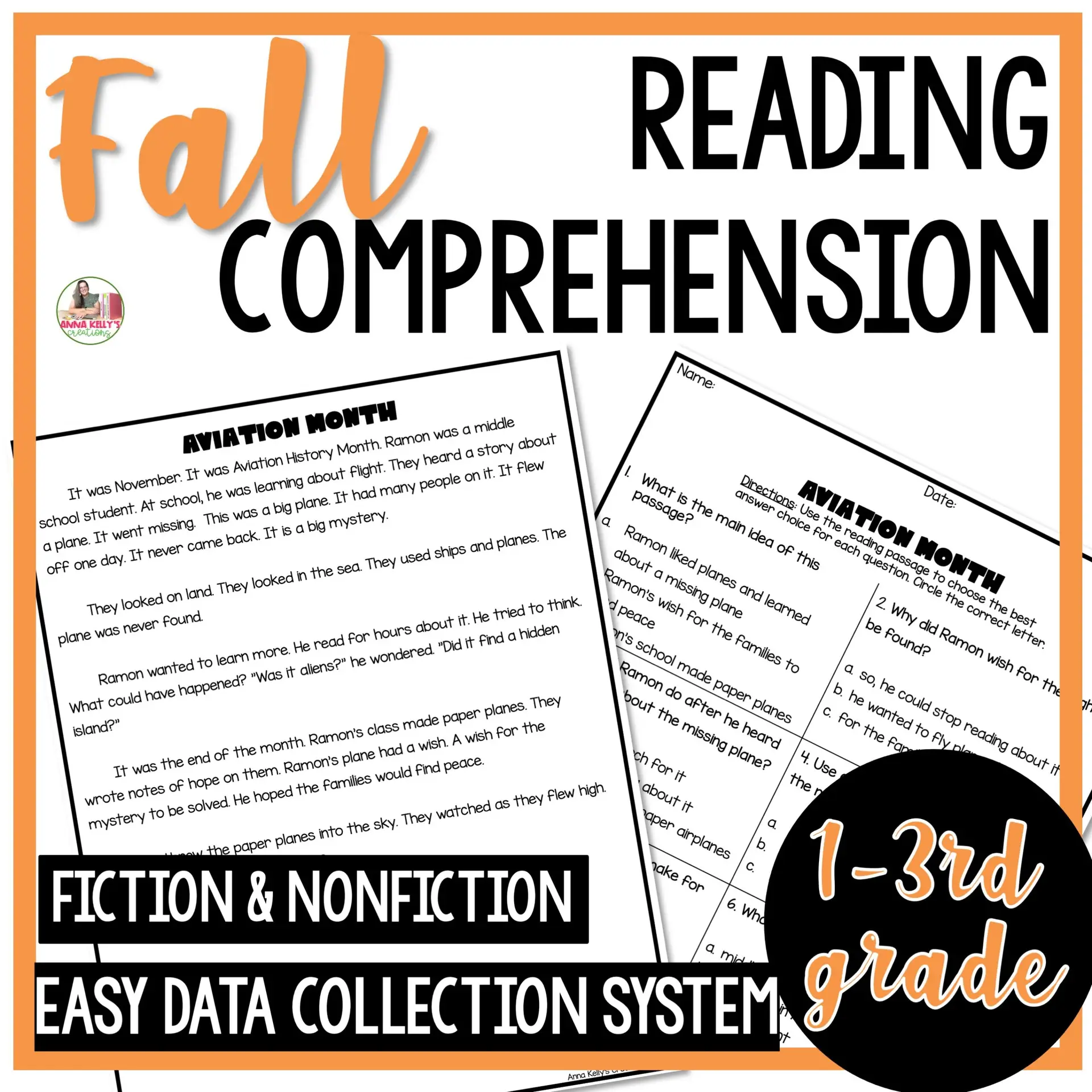Fall Reading Comprehension Passages & Questions, Grades 1-3 IEP ...
