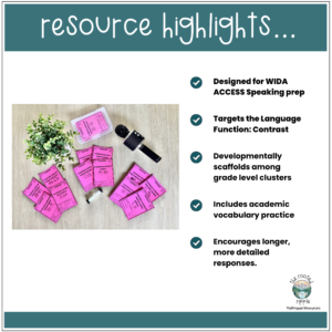 Speaking Task Cards- Compare copy