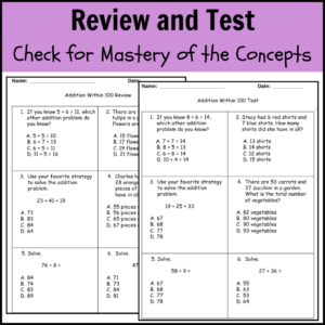 2nd Grade Addition Within 100 Assessments Thumbnail 3
