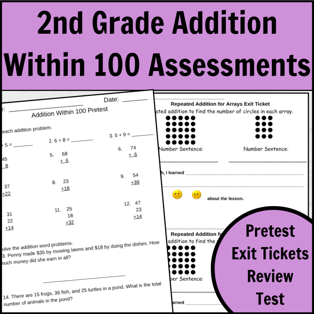 2nd Grade Addition Within 100 Assessments Cover