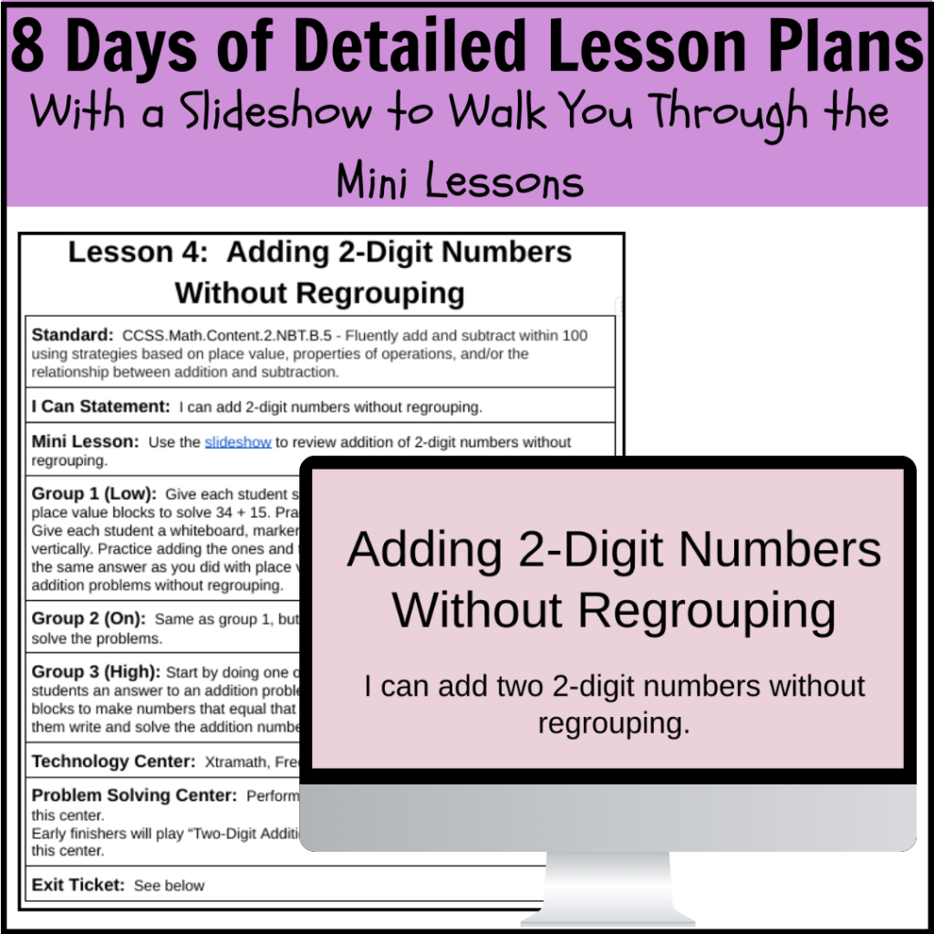 2nd Grade Addition Within 100 Guided Math Thumbnail 1
