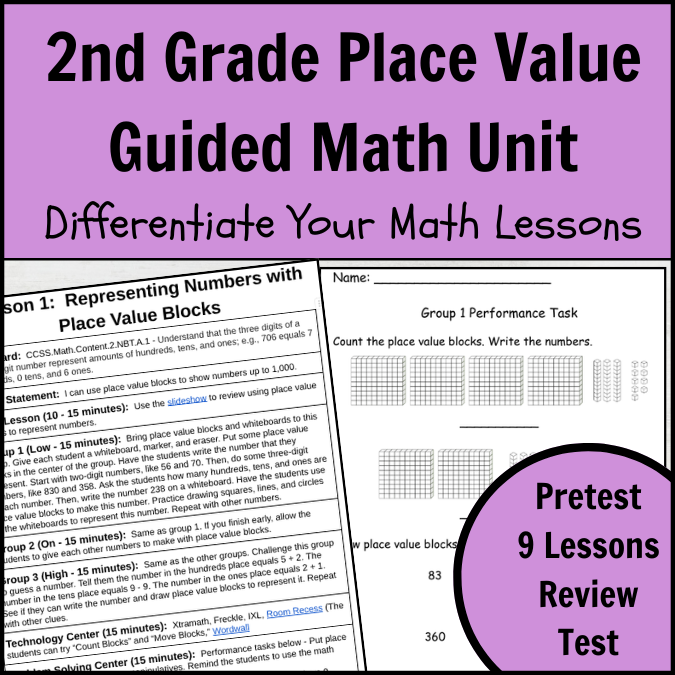 2nd Grade Place Value Guided Math Cover