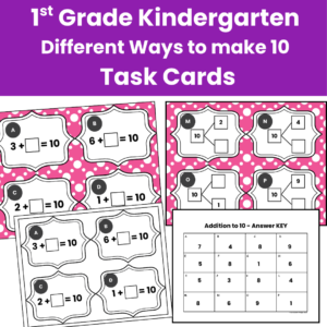 Task Cards Making 10 cover