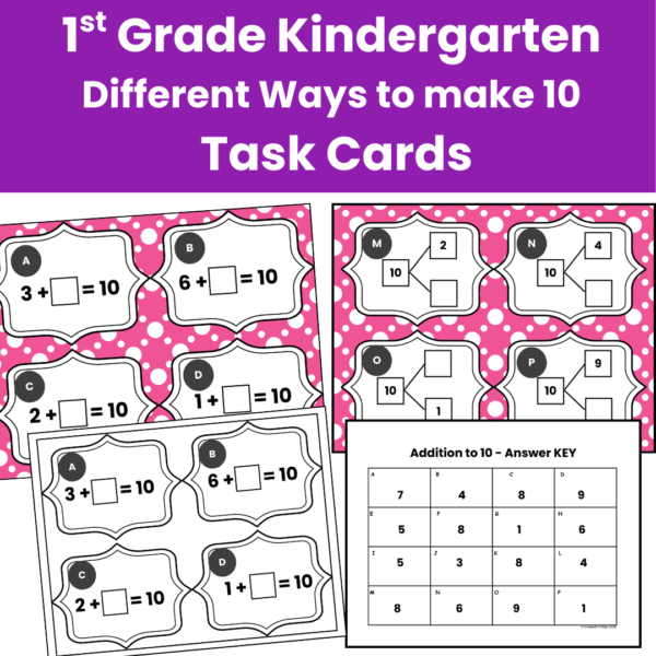 Task Cards Making 10 cover