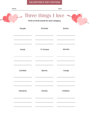 Valentines day - 3 things