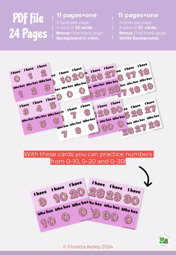 I Have Who Has Valentine Numbers