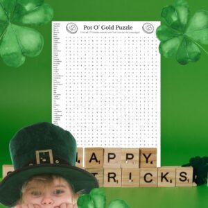 St Patrick’s Day classroom word search printable.