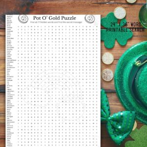 St Patrick’s Day classroom word search printable puzzle.