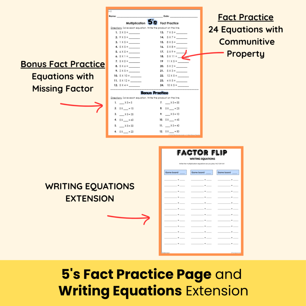 FACTOR FLIP: 5’s Multiplication Fact Fluency Game (0–12) - TeacherStore.io™