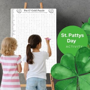 St Patrick’s Day word search printable with hidden message.