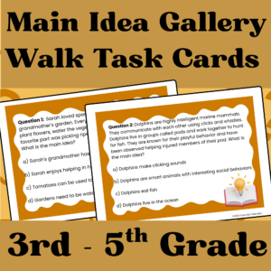 Main Idea Gallery Walk Cover Page