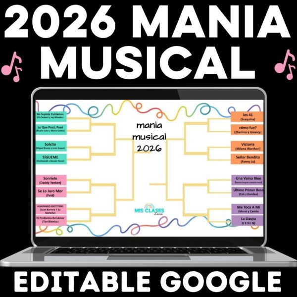 2026 Spanish Music Bracket mania musical Mis Clases Locas