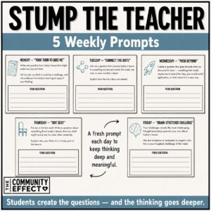 Stump the teacher 5 weekly prompts