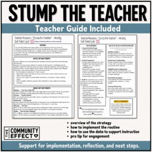 stump the teacher teacher guide included