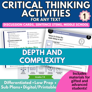 Critical thinking Activities For Any Text - Set 1