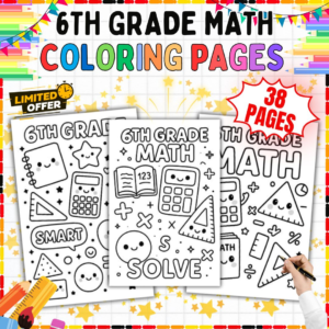 6th Grade Math Coloring Pages Middle School Activities and Review Worksheets for 6th Grade, Middle School, 5th Grade