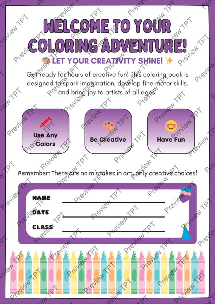 Drinking Water Reminder Coloring Pages Activity Sheet Sample Preview Page 1 for Students