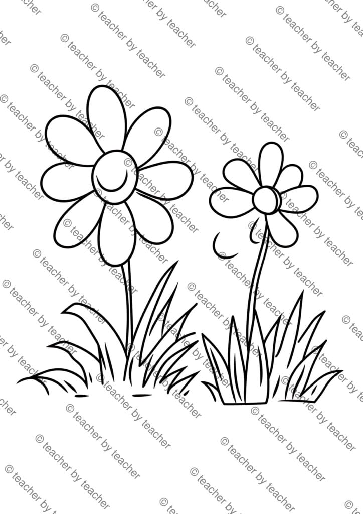 First Day of Spring Coloring Pages Activity Sheet Sample Preview Page 1 for Students