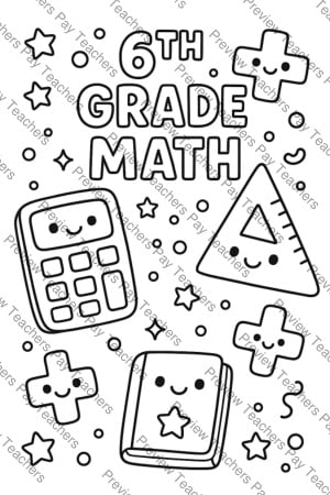 6th Grade Math Coloring Pages Activity Sheet Sample Preview Page 1 for Students
