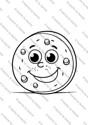 Cookie coloring pages sample 2 showing frosted sugar cookie with sprinkles