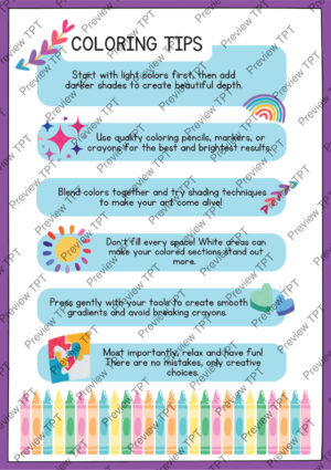 Dental Hygiene Coloring Pages Activity Sheet Sample Preview Page 2 for Students
