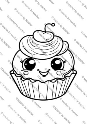 Desserts coloring pages sample 3 showing assorted glazed donuts with colorful toppings