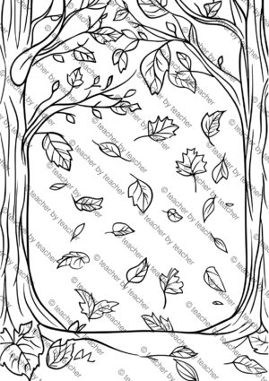 Fall coloring pages preview 3 showing friendly squirrel holding an acorn