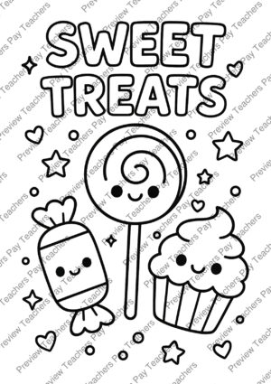 Candy Coloring Pages 2 Coloring Pages Activity Sheet Sample Preview Page 3 for Students